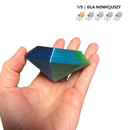 Puszka do noseworku w kształcie diamentu